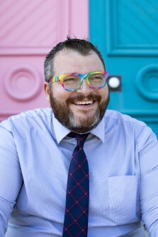 Willie Carver, Montgomery County teacher and Kentucky teacher of the year, outside the Gateway Regional Arts Center in downtown Mt. Sterling, Ky., May 11, 2022.