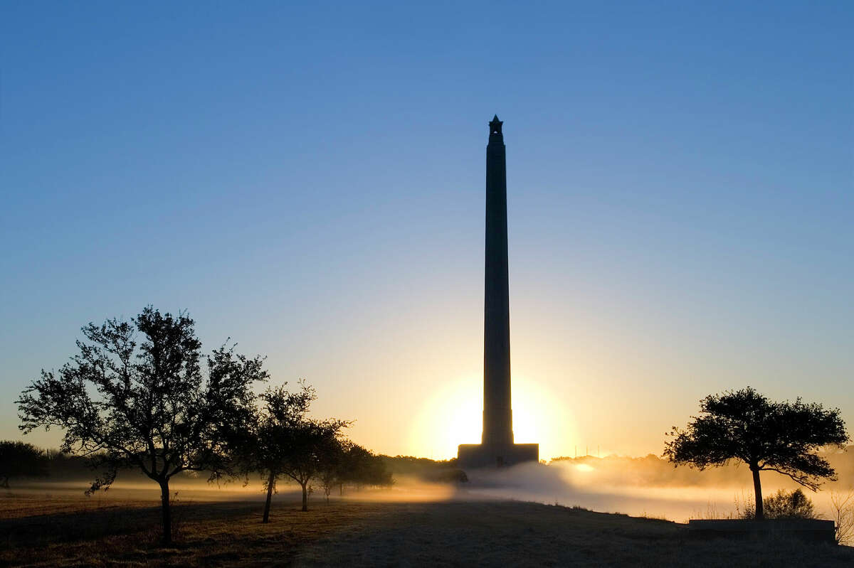 San Jacinto Monument, Deer Park, Texas, near Houston.  Shot at dawn.