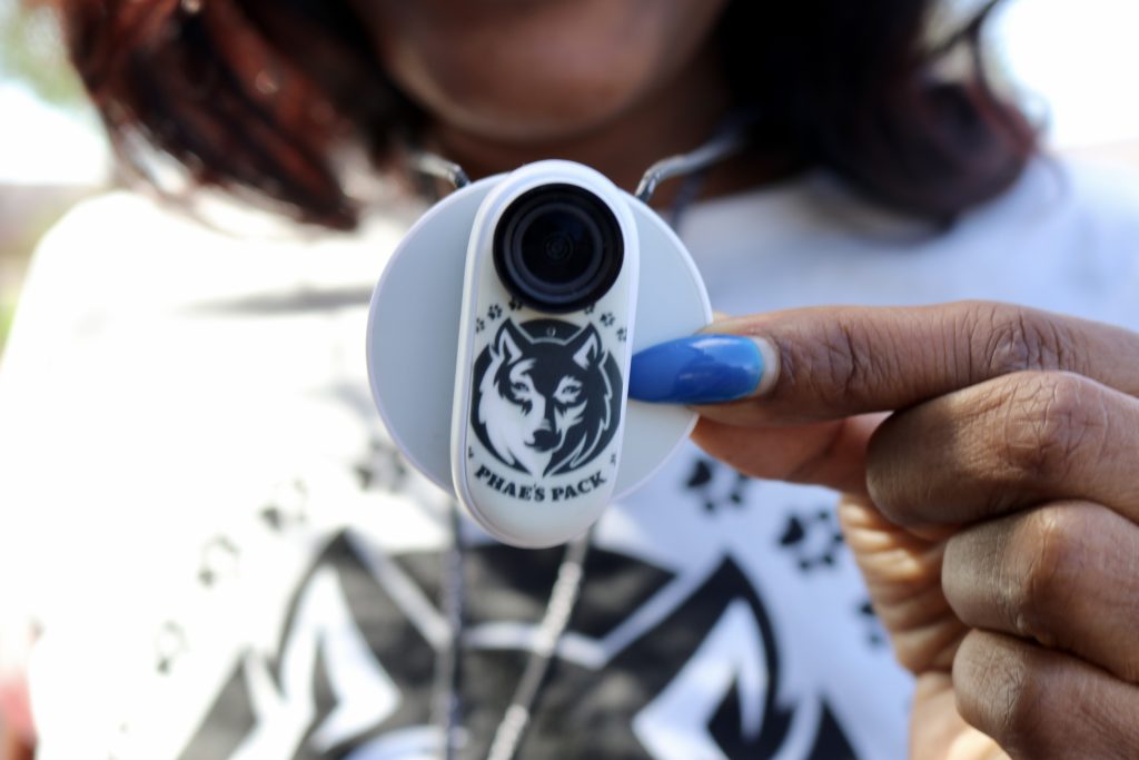 Phae Sunday carries a camera for security reasons, Ivins, Utah, August 31, 2022 |  Photo by Jessi Bang, St. George News