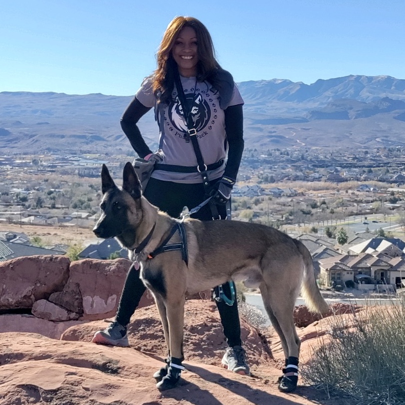 Phae Sunday poses with her dog during a hike, place and date not specified |  Photo courtesy of Phae Sunday, St. George News